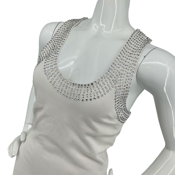 NBD White Maxi Stretch Jeweled High Split Dress Sz XS- Small $368 🥂🍾 - Picture 4 of 10